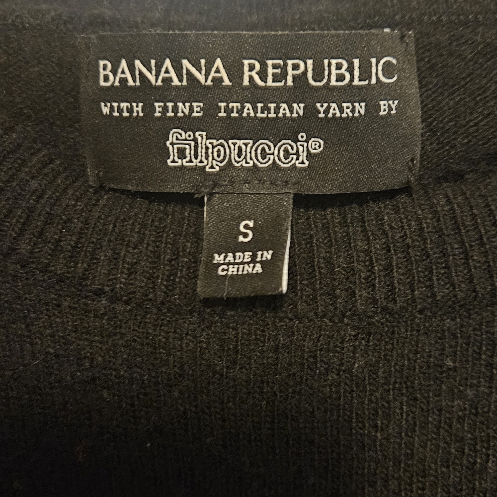 Banana Republic Fine Italian Wool/cashmere Blend Black Knit Dress Size Small - Picture 2 of 4